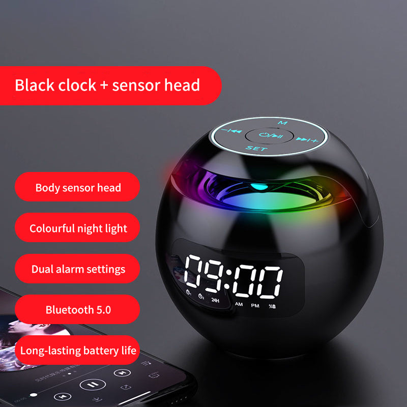 Clock Colorful Bluetooth Speaker Mini Portable Home Ball