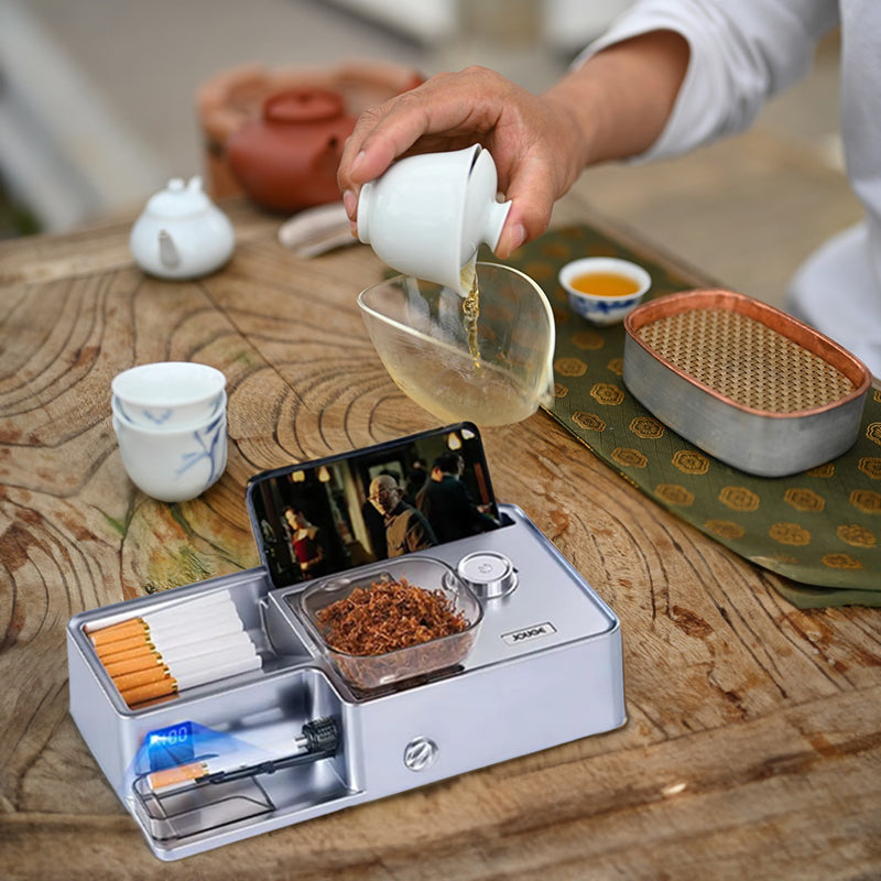 New 3-in-1 Auto Cigarette Rolling Machine – Electric, Smart Sensing, 6.5/8mm Tubes.