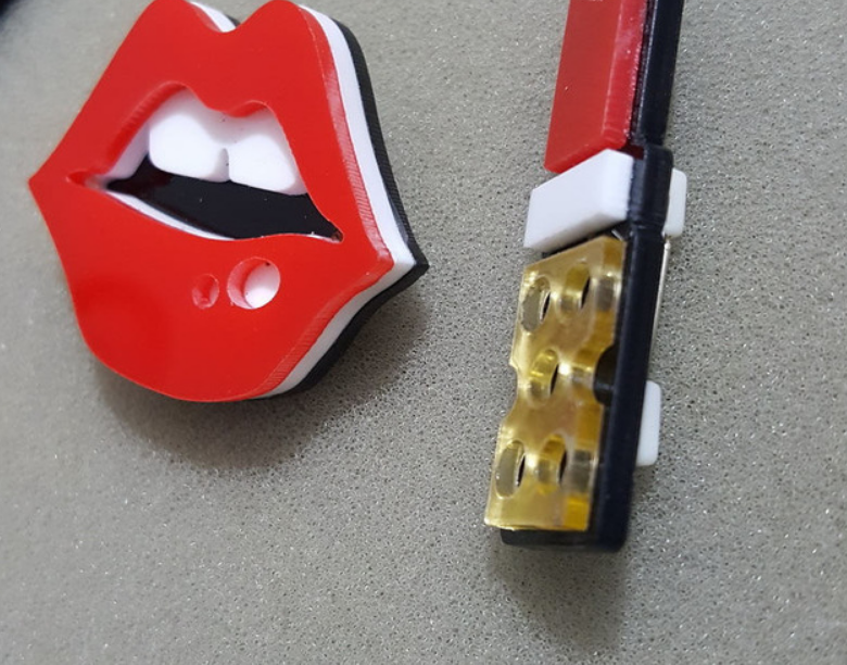 Fashion Acrylic Jewelry Custom Women Sexy Red Lips Large Pendant Necklace Black Link Chain HipHop Rock Necklaces