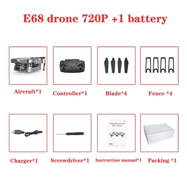 E68 Drone HD wide angle 4K WIFI 1080P FPV Drones video live Recording Quadcopter