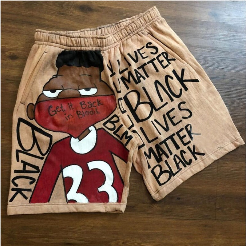 New American Fashion Brand Co branded Shorts for Mens Summer Leisure Sports Pure Cotton Large Quarter Beach Pants