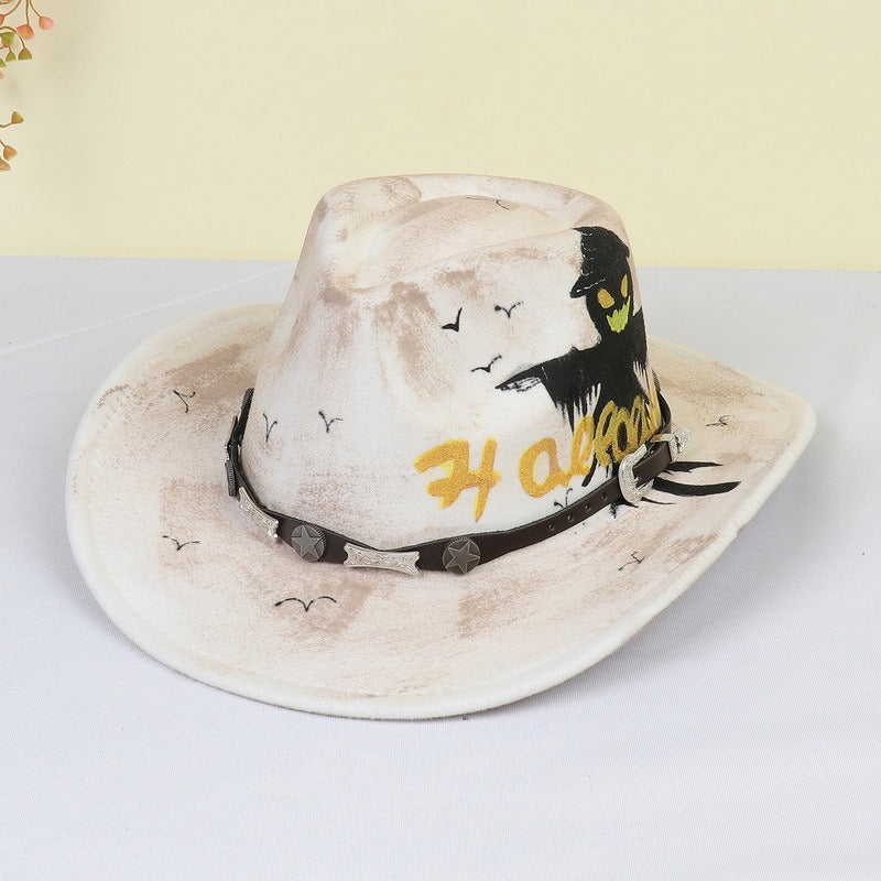 Halloween carnival party pumpkin hat ghost festival cocked hat dance performance cowboy hat