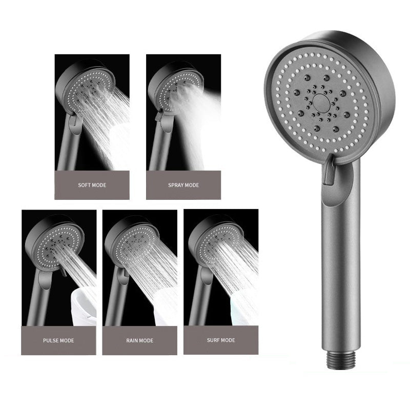 Spray Shower Pressurized Shower Head Matte Black Large Handheld Shower Head Set Five-Speed Multi-Function