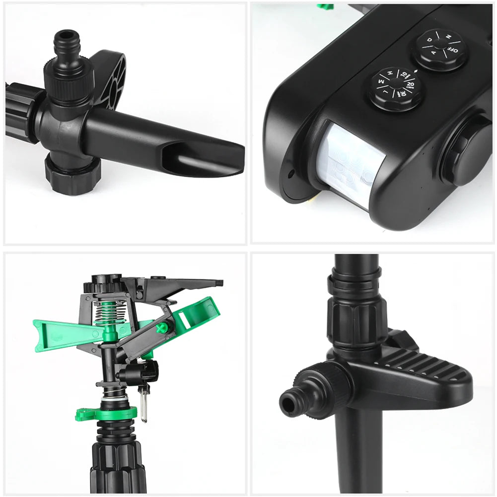 Solar Powered Motion Activated Animal Bird Mouse Repellent Garden Lawn Sprinkler  invading animal away from the garden orchard