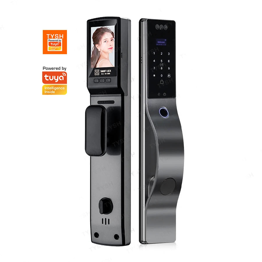 Ai Automatic Electronic smart door Lock Cerradura Inteligente Wifi App Fingerprint, Card &  Face Recognition