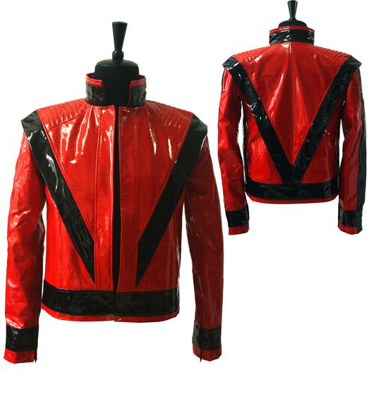 Michael Jackson Red PU Leather This Is It Thriller Jacket