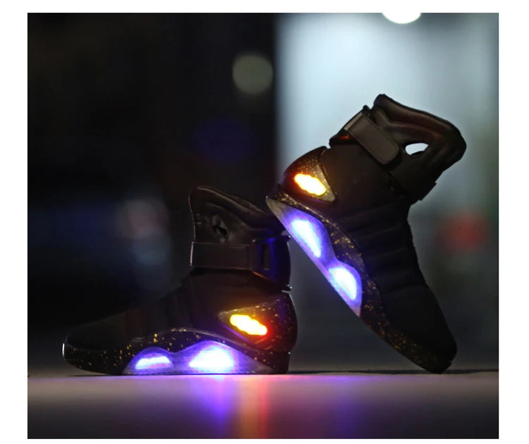 Skateboarding Shoes New Led Boots for Men,Women,Boys and Girls USB Rechargeable Glowing Shoes Man Party Shoes Cool Soldier Boots