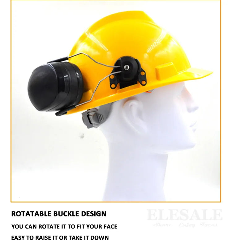Anti-noise On-Helmet Earmuffs Ear Protector For Safety Helmet Cap Use Factory Construction Work Safety Hearing Protection