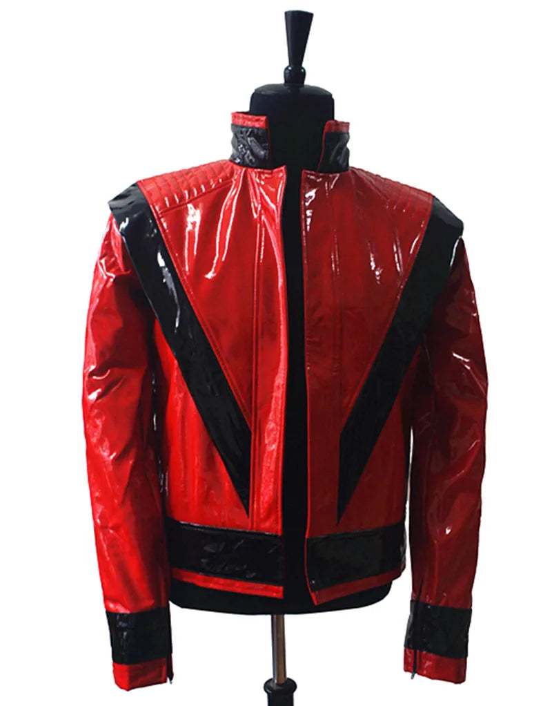 Michael Jackson Red PU Leather This Is It Thriller Jacket