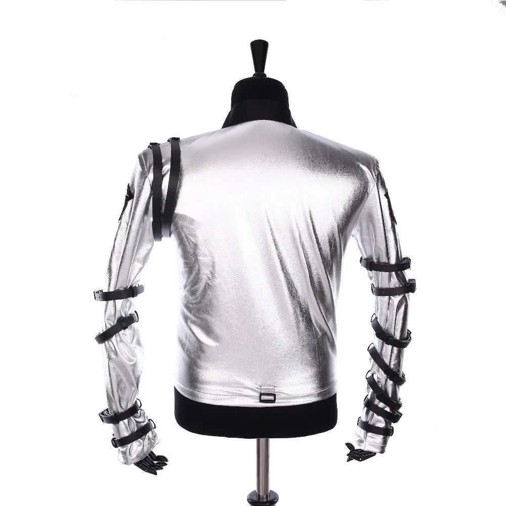 Michael Jackson Jacket BAD tour Silver Jacket Outerwear for Collection
