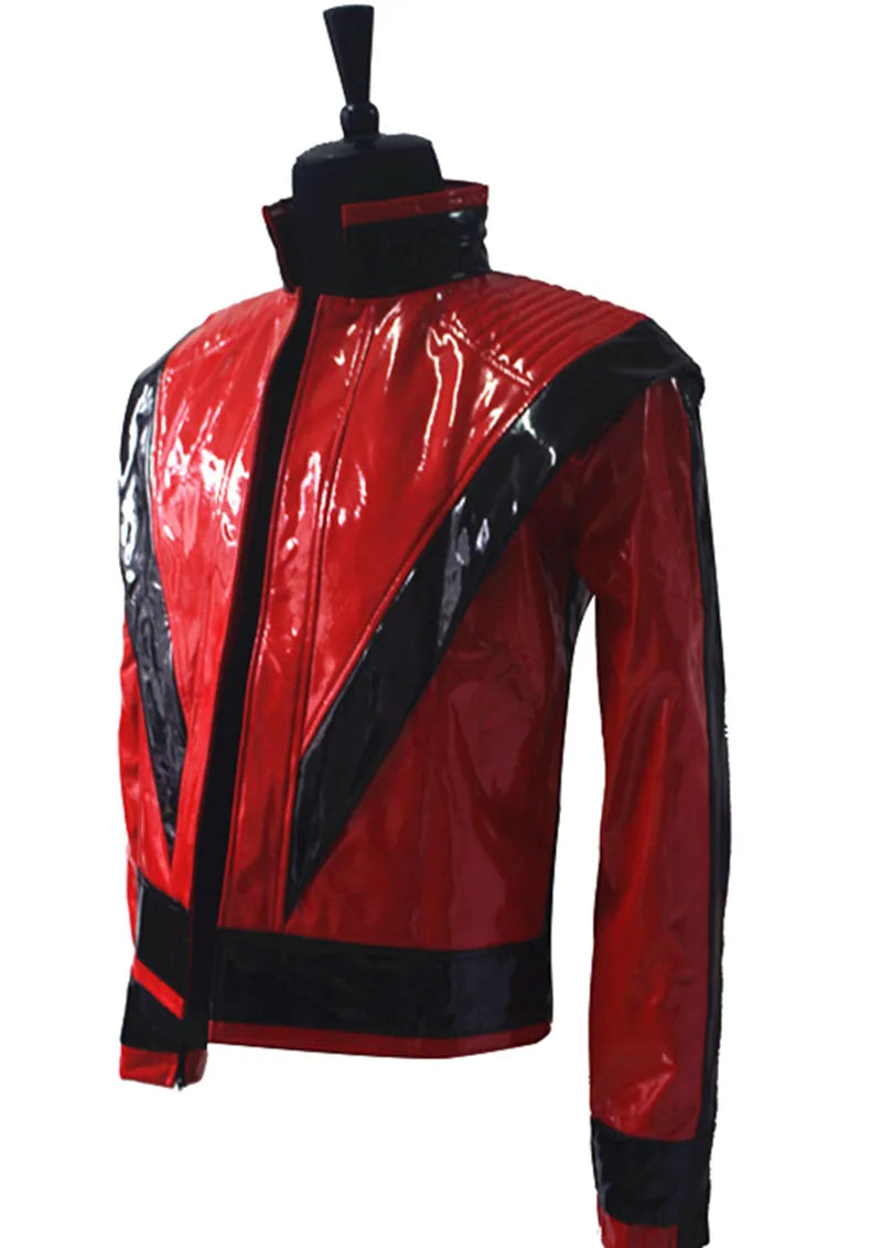 Michael Jackson Red PU Leather This Is It Thriller Jacket