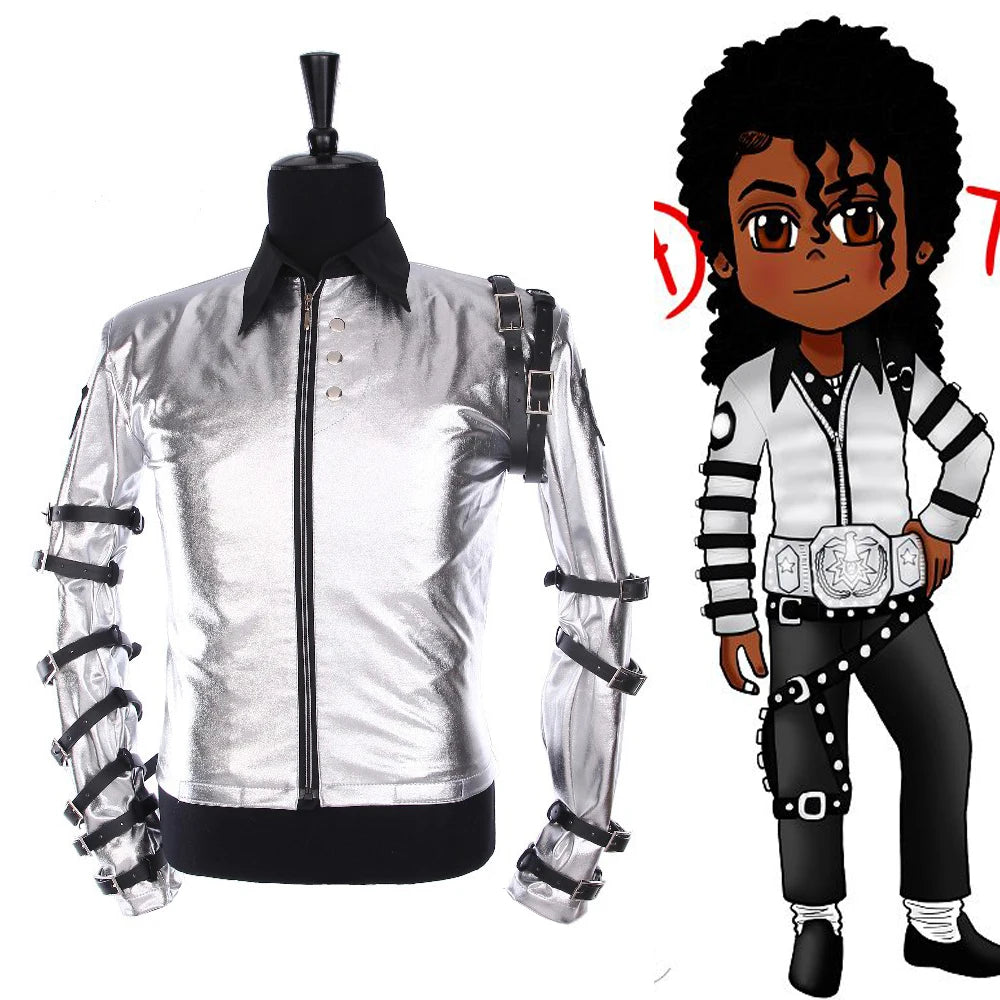 Michael Jackson Jacket BAD tour Silver Jacket Outerwear for Collection