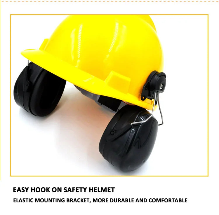 Anti-noise On-Helmet Earmuffs Ear Protector For Safety Helmet Cap Use Factory Construction Work Safety Hearing Protection