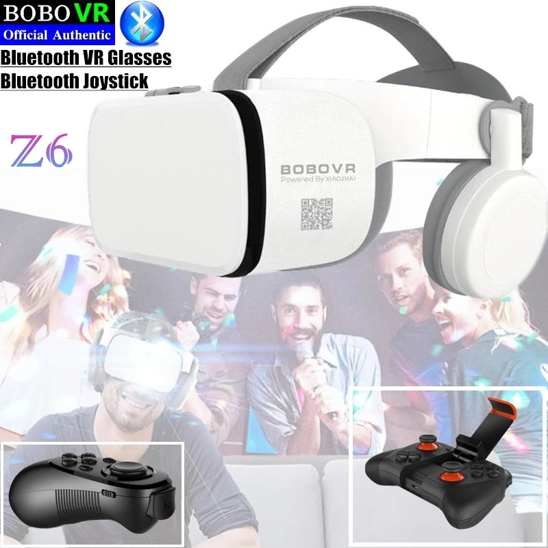 BOBO VR Z6 Bluetooth 3D Glasses Virtual Reality Box Google Stereo Mic Headset Helmet