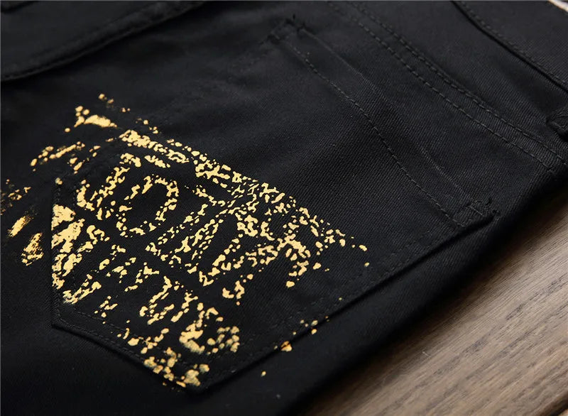 High Street Mens Jeans Night Club Hip Hop Denim Jeans for Men