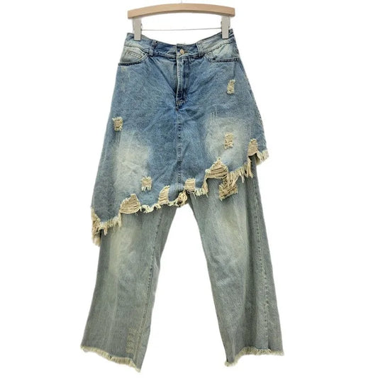 2026 Frayed Denim Skirt Pencil Silhouette Quick Dry Nylon/Cotton Trend