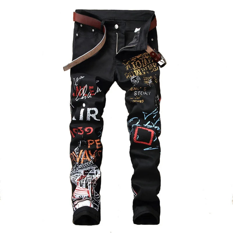 High Street Mens Jeans Night Club Hip Hop Denim Jeans for Men
