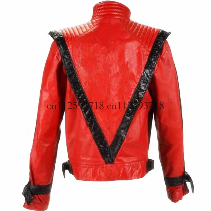 Michael Jackson Red Style Jacket in Red PU Leather Halloween