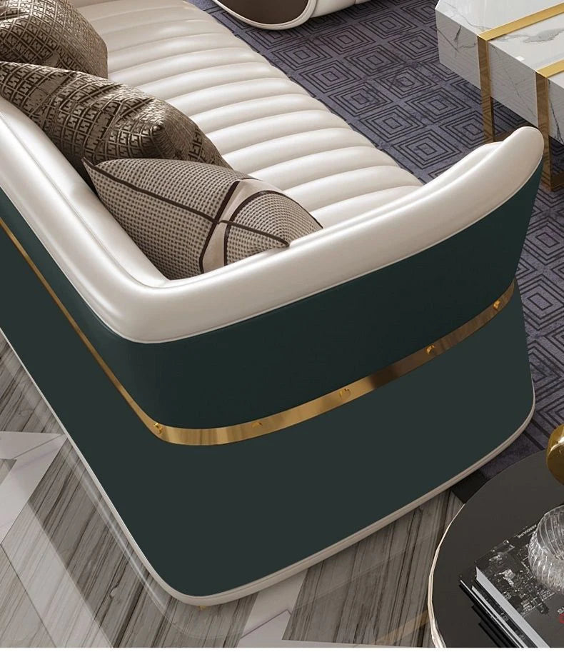 Light Luxury Modern Leather Sofa Combination  Living Room Furniture