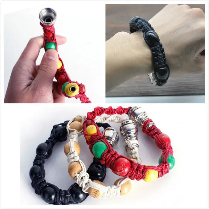 Portable Metal Bracelet Smoke Smoking Pipe Jamaica Rasta Weed Pipe 3 Colors Gift for both man and women GYH