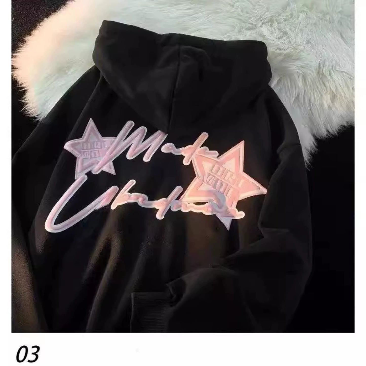 American Fried Street Star Letters Yabi Culture Patchwork Cardigan Sweatshirt Female Spring & Fall Y2g Sweet Cool Style Baggy Coat