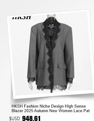 HKSH Spring Summer New Women Ins Chic High Street Three-dimensional Flower Diamonds Jeans Casual Elastic Waist Long Pants