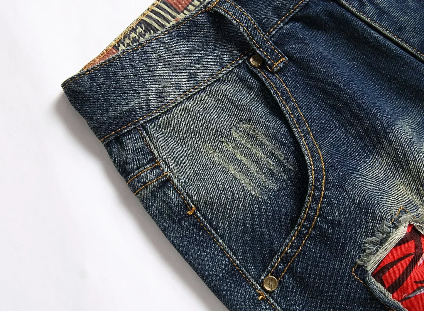 Men Denim Shorts Casual Fashion Street Wear Ripped Hole Patches Distressed Male Straight Jeans Shorts
