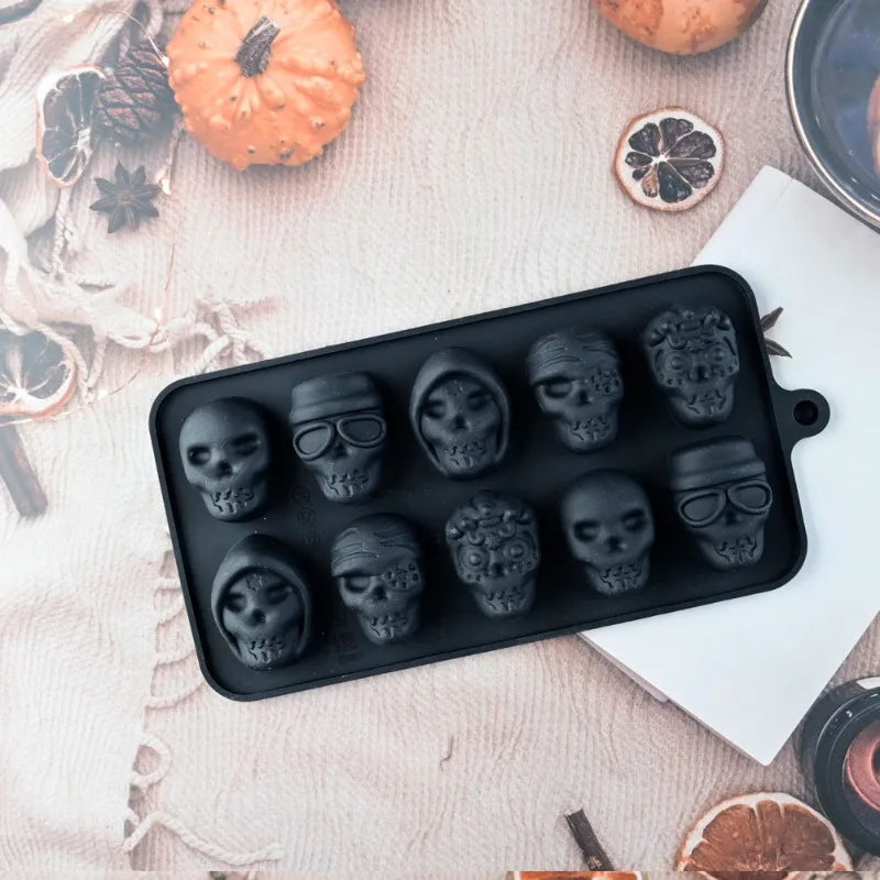 10 Grid Skull mold for Ice Cube, Chocolate Candy and Ice Cream