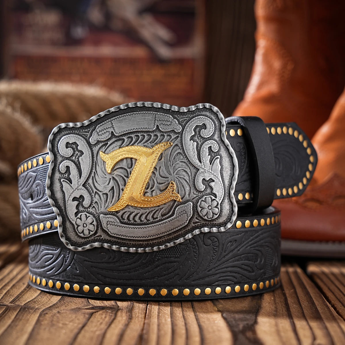 A Western-style PU material belt for both men and women, a casual, retro and classic personalized belt