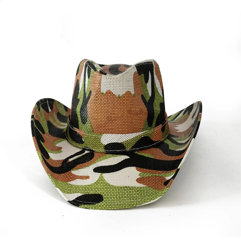 2025 Pentagram Retro Straw Hat for Women Men Curled Edge Vintage Western Cowboy Hat Summer Beach Sun Hat Sombrero Hombre