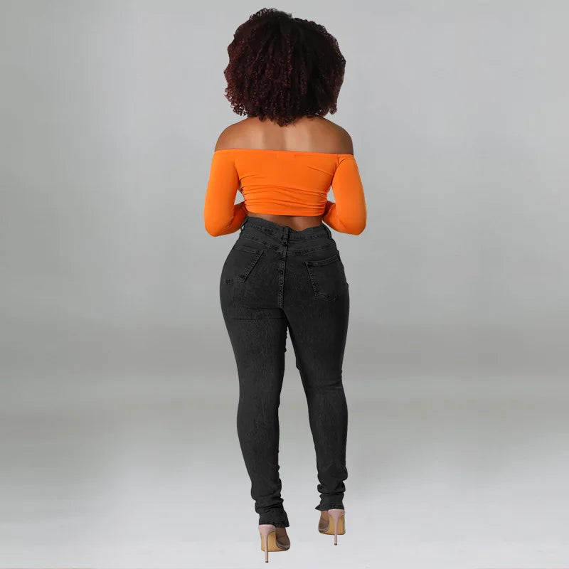 Women's Lace Up Skinny Jeans Stretch Distressed Destroyed Denim Pants Sexy Daily Date Street Going Out Night Club Party Jeans