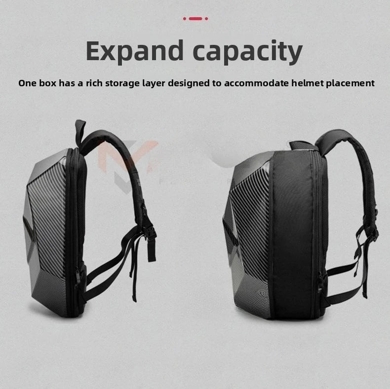 Motorcycle backpack waterproof motorcycle helmet ABS hard shell shoulders riding bag