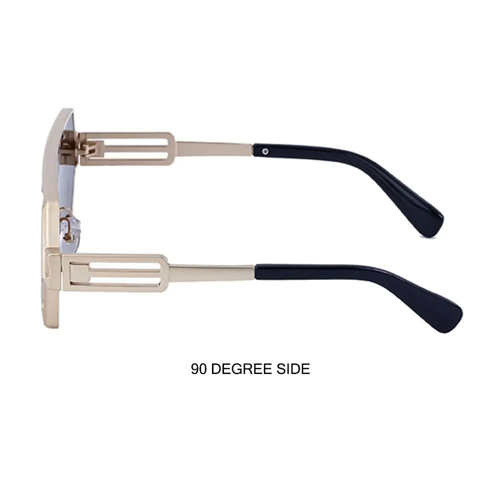 Metal Fashion Big Frame UV400 Protection Odd shape Sun Glasses for Men