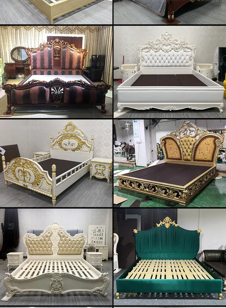 European Luxury Round Bed Design Aesthetics Romantic Comfortable Bed Castle King Size Muebles elegant