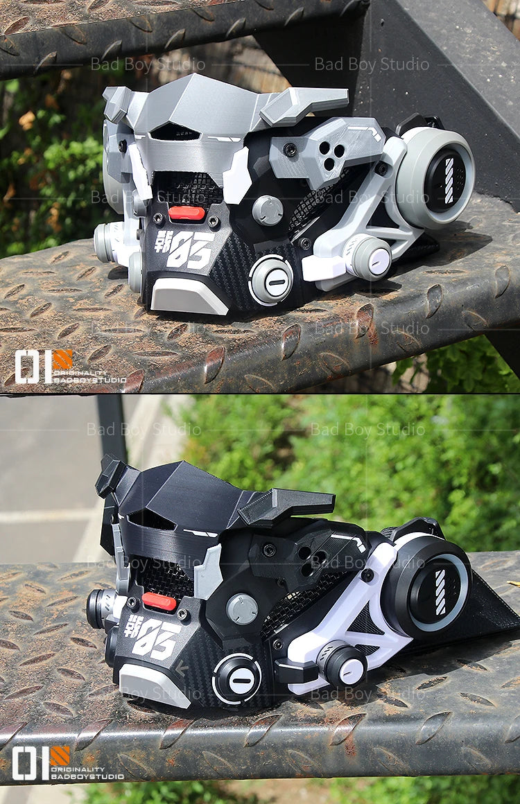 Sci Fi Mech Half Face Mask Mechwarrior Mask Shooting tactical Mask