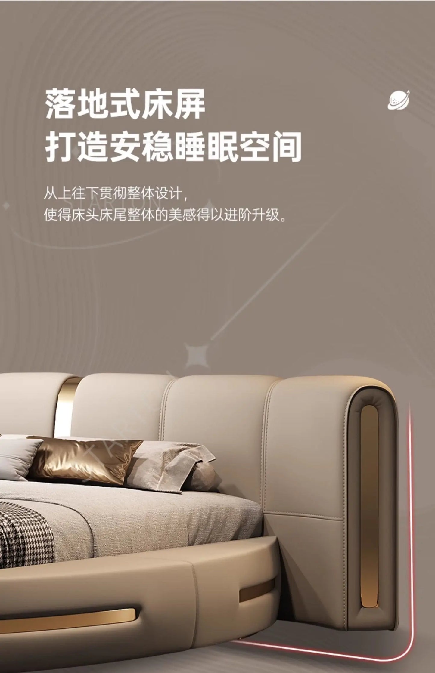 Round Full Bed Bedroom Frame, Queen Double Massage Bed, Luxury Sleeping Platform Beliche Home Furniture