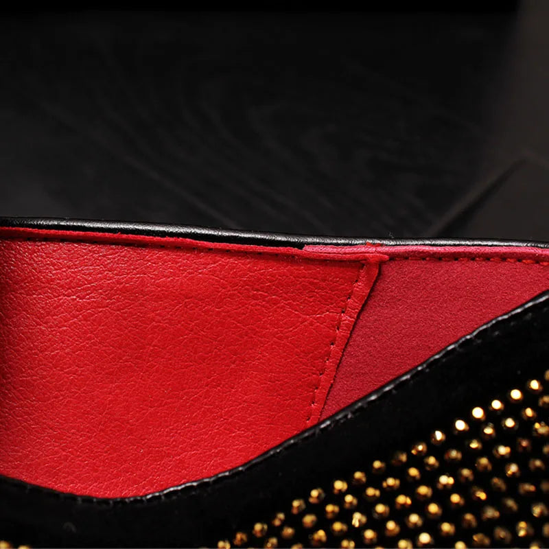 New Fashion Men Pointed Rivet Embroidery Rhinestone Casual Oxford Shoes Wedding Groom Driving Homecoming Business Footwear