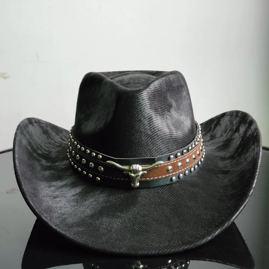 Faux Leather Western Cowboy Hats Men Women retro cowboy hats big brim cowgirl hat knight hat men. Australian