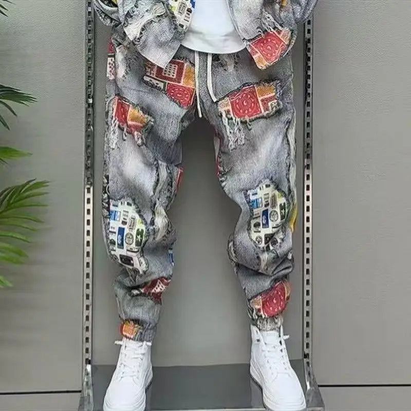 Men's Casual Sets Streetwear Long Sleeve Jacket Coat+ Pants 2 pc set