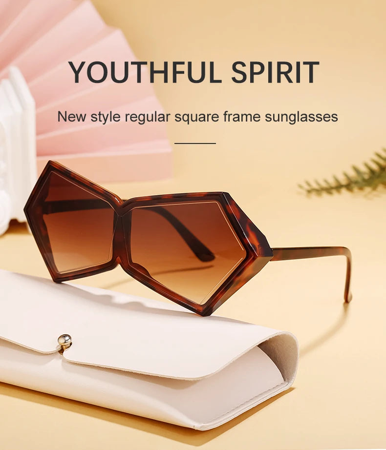 Women 2026 Luxury Brand Big Frame Shield Sun Glasses For Ladies Wrap Eyewear