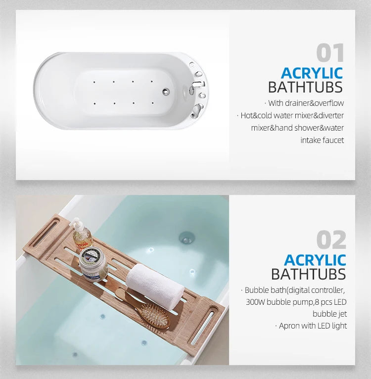 Bathroom Hotel Free-standing bathtub Acrylic Jacuzzi