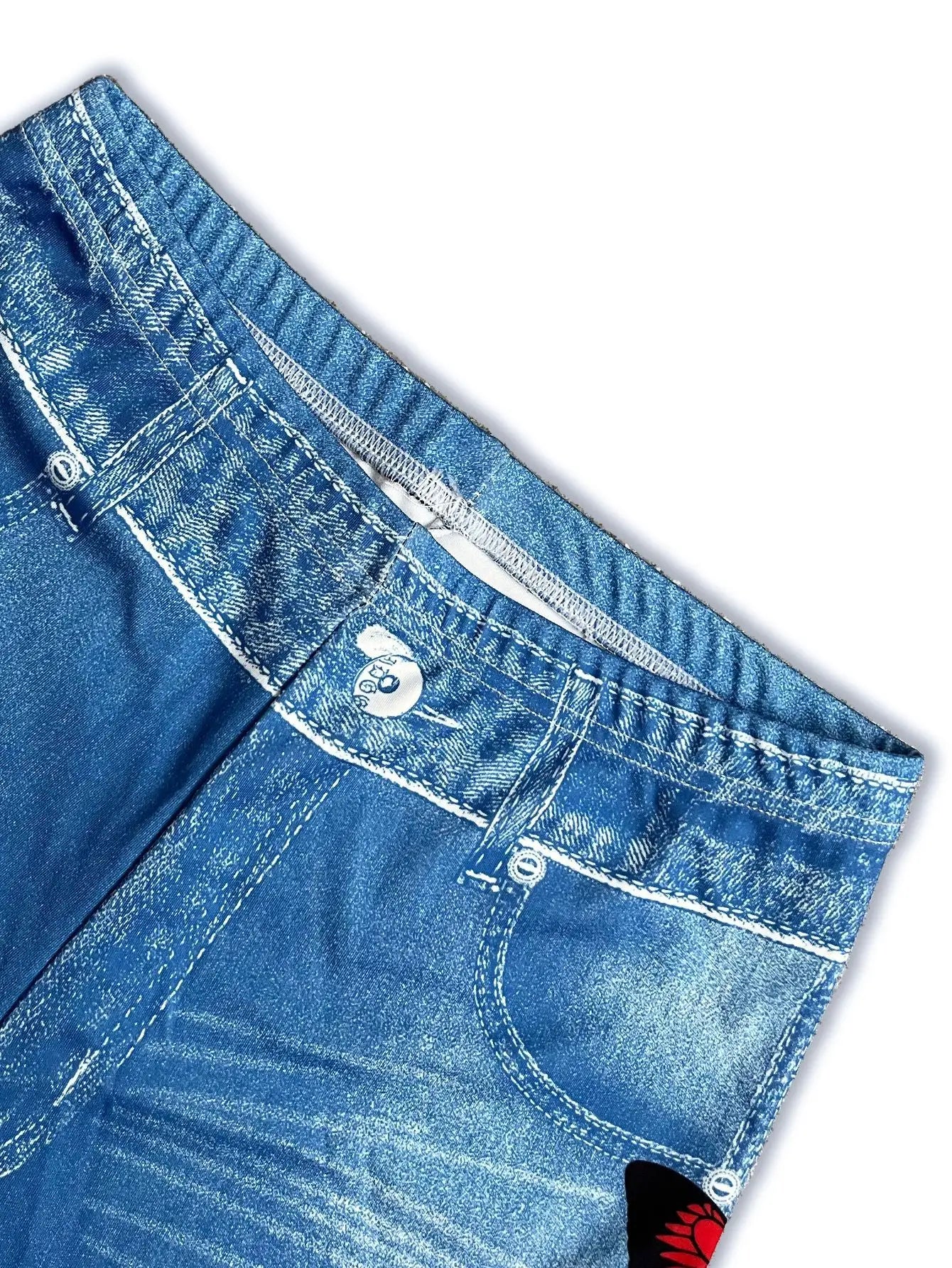Girls Ripped Denim Shorts High Elasticity Hip Lifting Sports Shorts