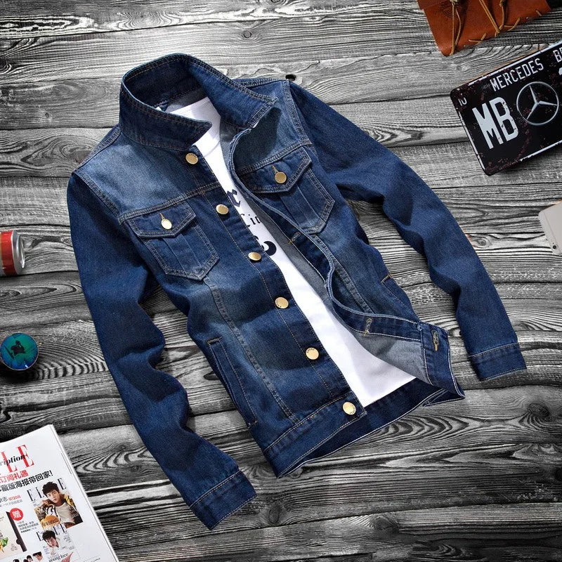 Luxury Mens Denim Jackets Fashion Hole Jeans Jacket Mens Cotton Outwear Jackets Coat Long Sleeve Male Clothing Size 3XL 50