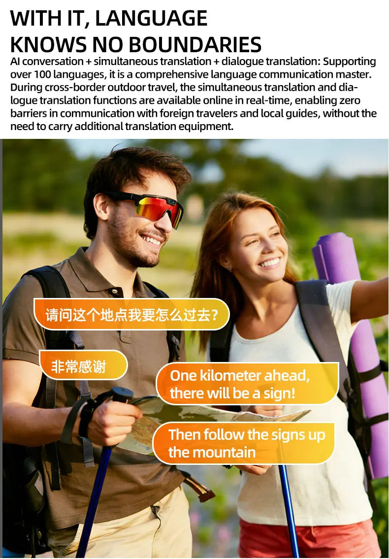 2026-27 New 1200P Camera Smart Goggles/ shades. Men 8MP Pixel Anti-shake Video ChatGPT Translation Dual Mic Audio