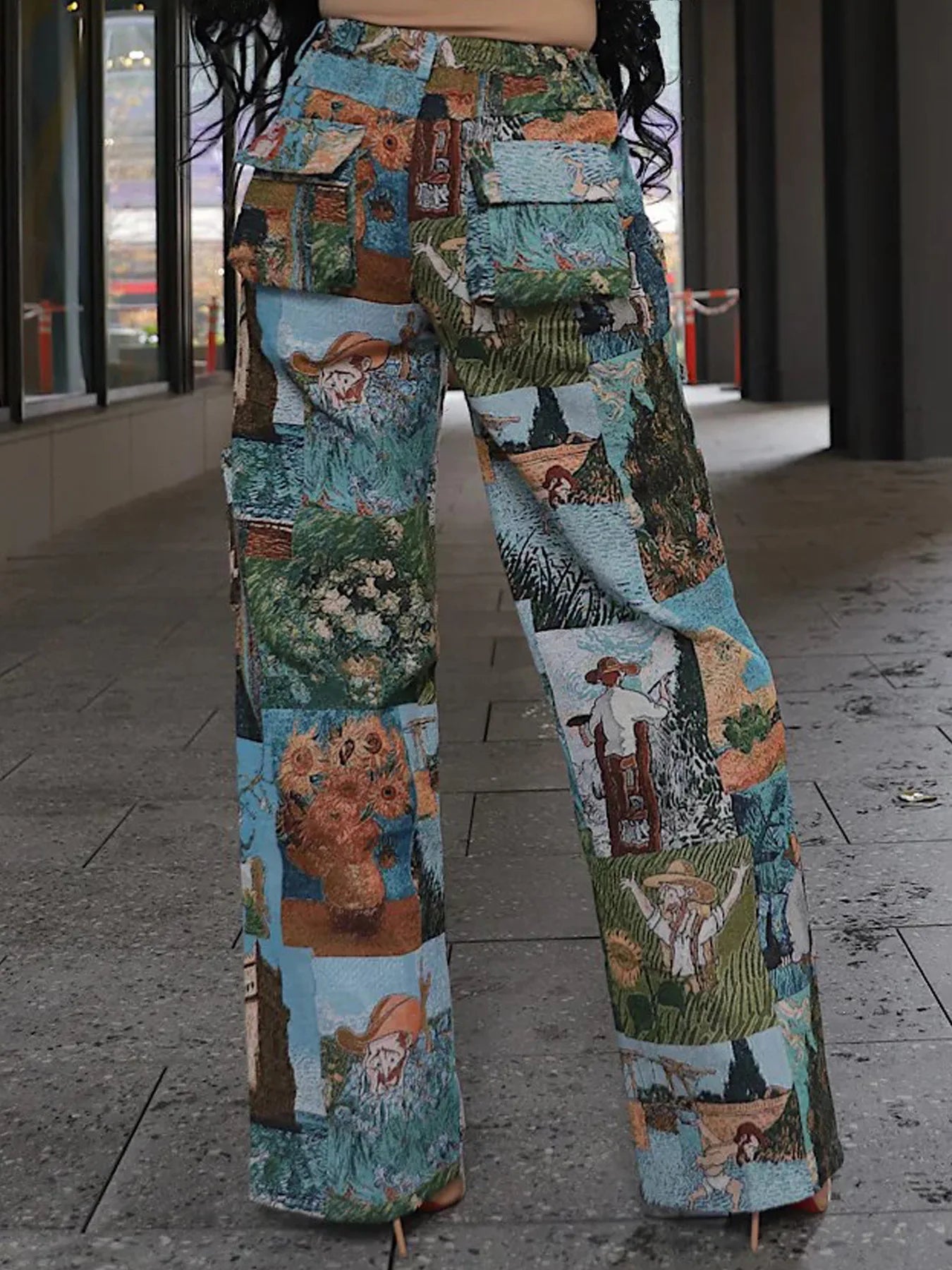 YAYA Vintage Wide Leg Jogger Pants Streetwear Cargo Active HipHop Sweatpants