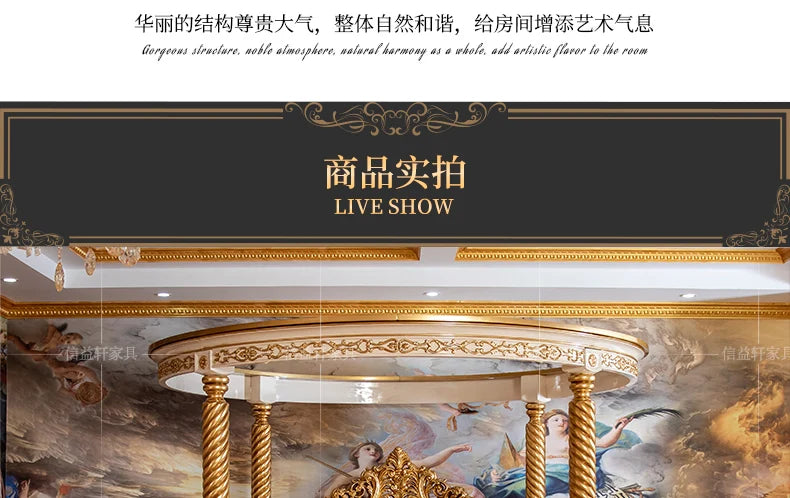 European Luxury Round Bed Design Aesthetics Romantic Comfortable Bed Castle King Size Muebles elegant