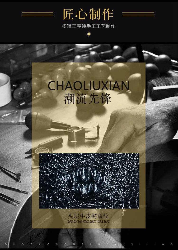 Genuine Leather crocodile pattern travel luggage with handbag backpack men's first layer cowhide trolley suitcase boarding case