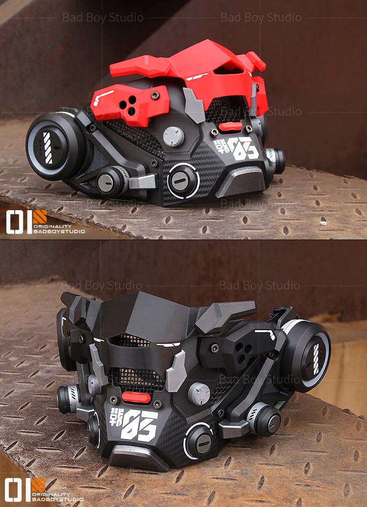 Sci Fi Mech Half Face Mask Mechwarrior Mask Shooting tactical Mask