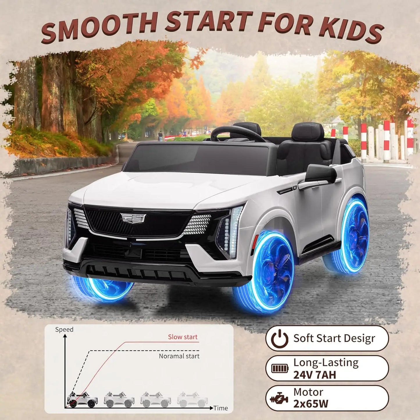 24V Kids Ride on Car Licensed Battery Powered Electric Vehicle w/Remote Control, 2 Seater 4-Wheel Shock Absorbers Smooth Start