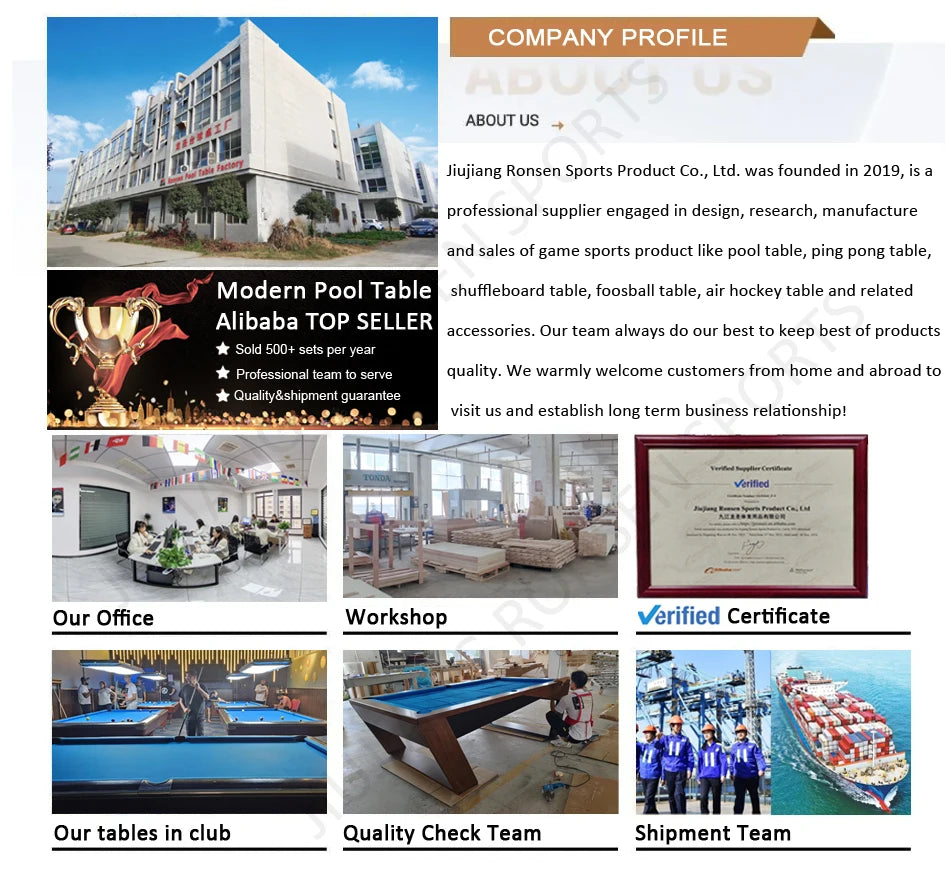 Superior quality luxury design 9ft 8ft 7ft size pool table billiards with free accessories kit and quality felt